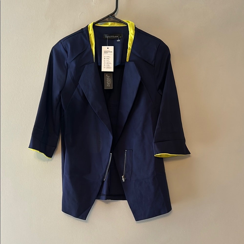Zanzea Blue and Yellow Blazer Modern Fit